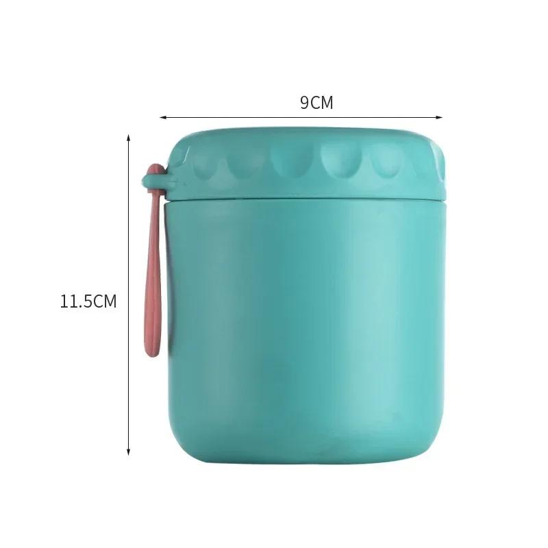 

Insulated Lunch Box Food Jar Insulated Soup Bowl Stainless Steel Vacuum Thermos Flask Office Seal, Suitable for Business Trips, зелёный