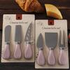Stainless Steel Titanium-Plated Cheese Knife Set - Includes Cheese Knife, Fork, and Spatula.
