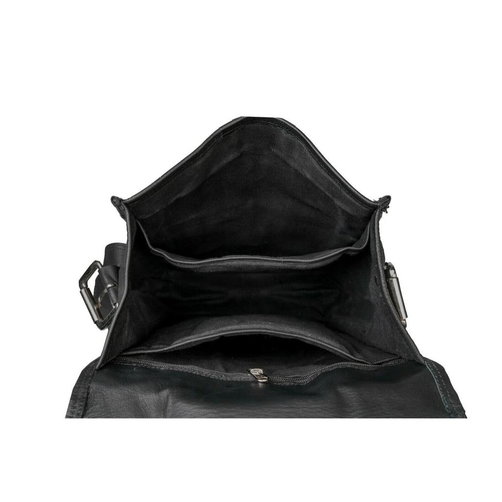 Genuine Black Leather Handmade Men's Rucksack Backpack | Travel Laptop Bag