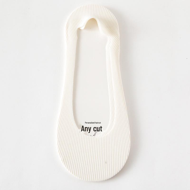 Women's Ice Silk Low Cut No-Show Striped Mesh Lace Boat Socks - Super Thin & Non-Slip