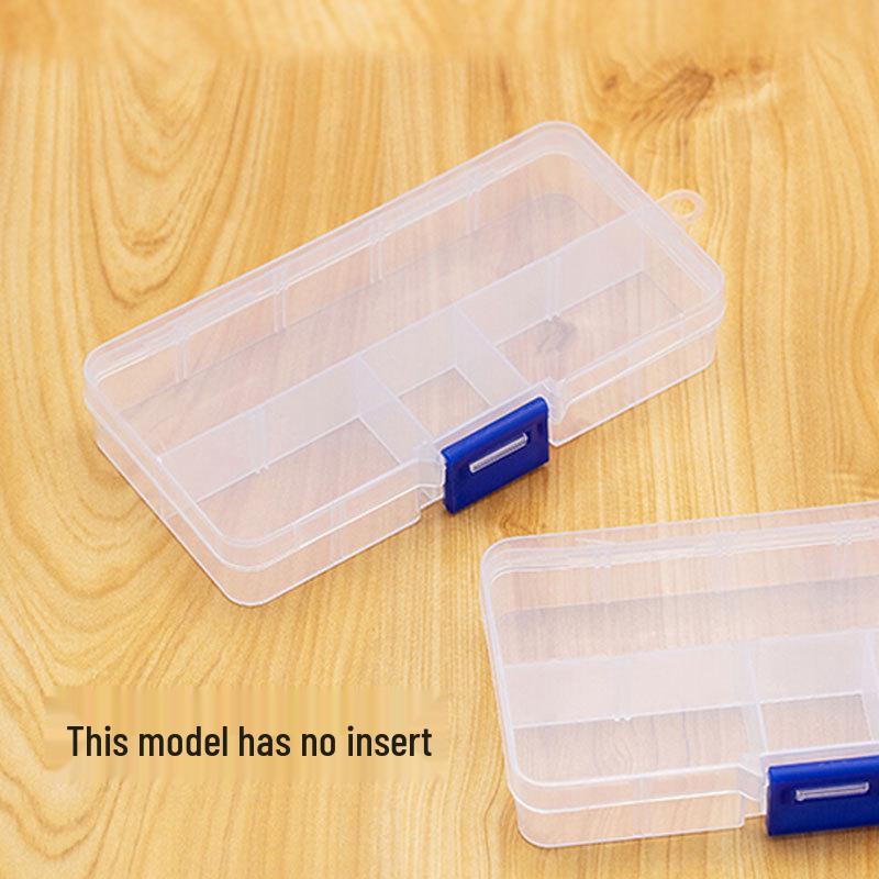 Compact 10-Compartment Clear Plastic Box with Removable, Sortable Dividers for Component Storage