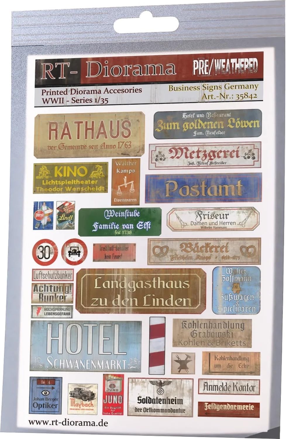 

RT Diorama 1/35 Scale Print Accessory WWII German Sign Miniature Accessory RTD35842 (Scenery)