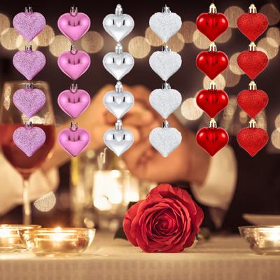 24 ks valentýnských dekorací srdíčka Dárky k Valentýnu