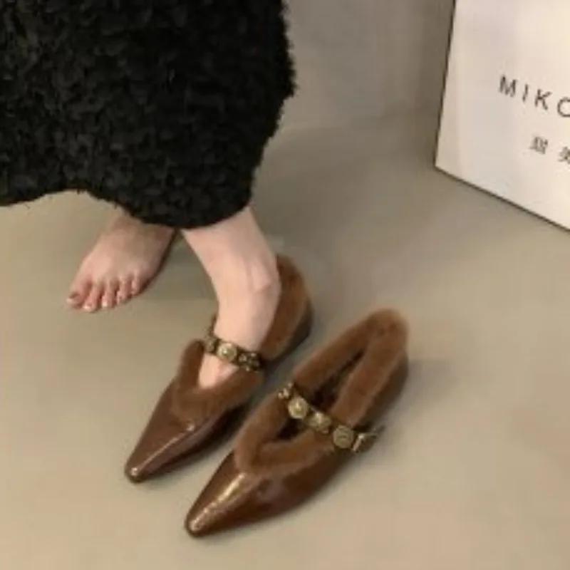 

Мода 2024 года, брендовые женские туфли на плоской подошве, модные повседневные туфли на плоской подошве с леопардовым принтом, женские новые туфли с острым носком больших размеров на плоской подошве с низким каблуком 42 коричневый