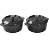 Woll Iron Pot Set, Cast Iron, with Lid, 10 Cm, Grey, 2 Pieces (110CI-030)