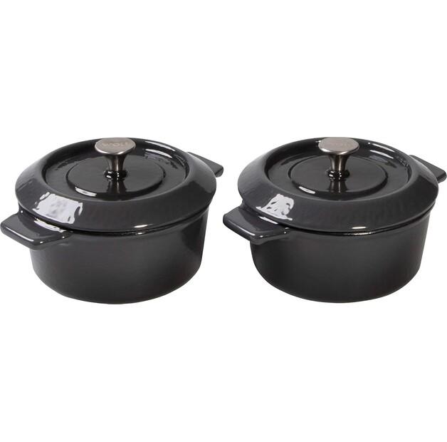 

Набор кастрюль Woll Iron, чугунные, с крышкой, 10 см, серые, 2 штуки (110CI-030)