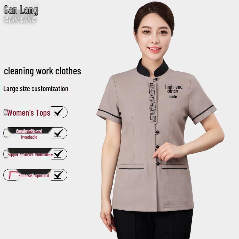 Women s Short-Sleeve Housekeeping Uniform Top 3XL