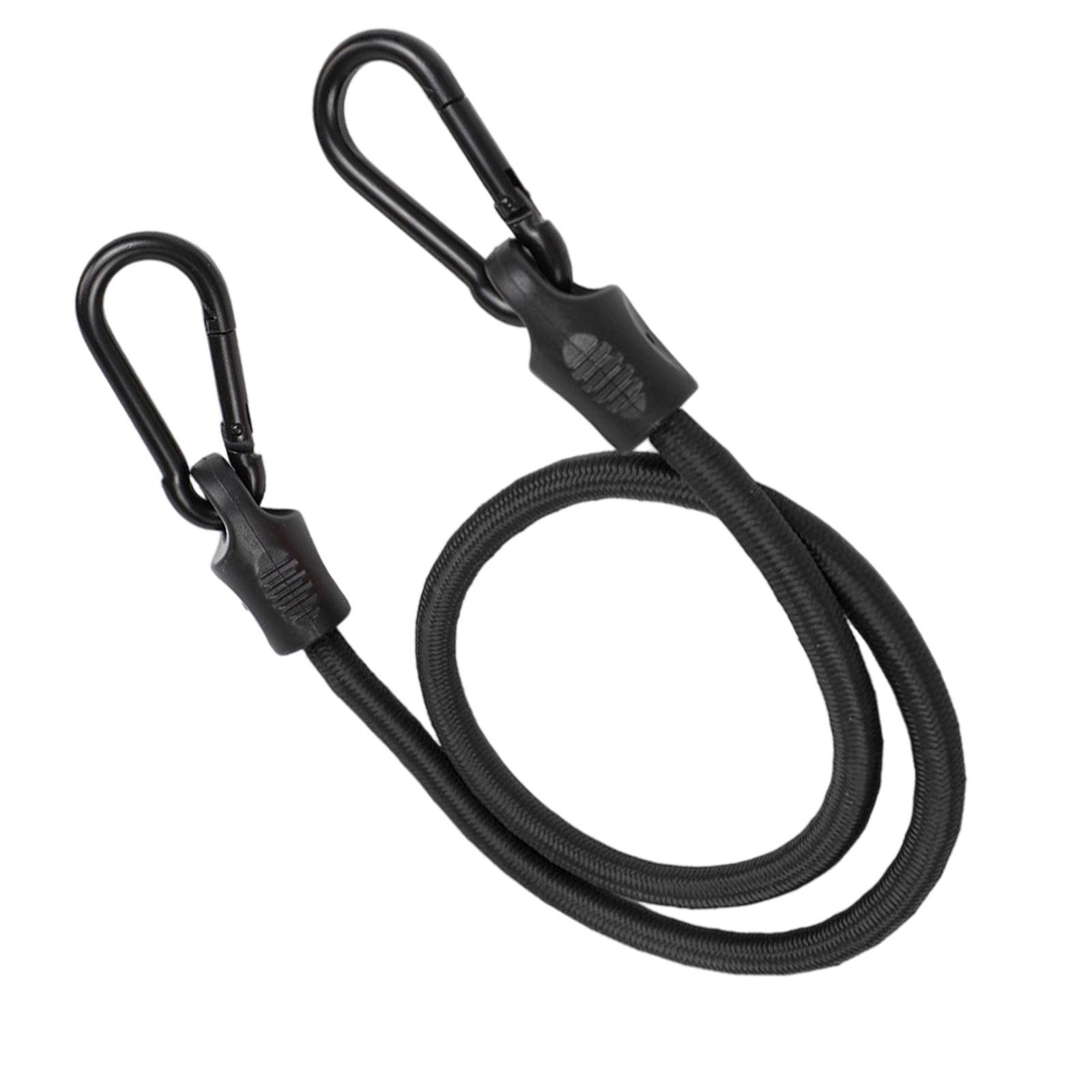 

Резиновый натяжитель с карабином, растяжитель для эластичного шнура с крючком, натяжной ремень для багажа с карабином в 3 размерах 1 чёрный