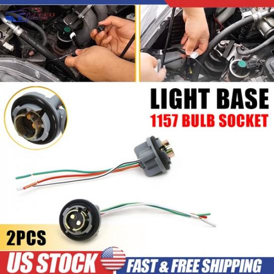 2Pcs Car 1157 Bulbs Socket Holder Turn Signal Tail Stop Rear Brake Light Base