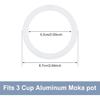 Sivaphe 3 Cup Moka Pot Replacement Infuser Parts for Aluminum Italian Stovetop Espresso Coffee Maker, 1 Filter and 3 Silicone Gasket Seals