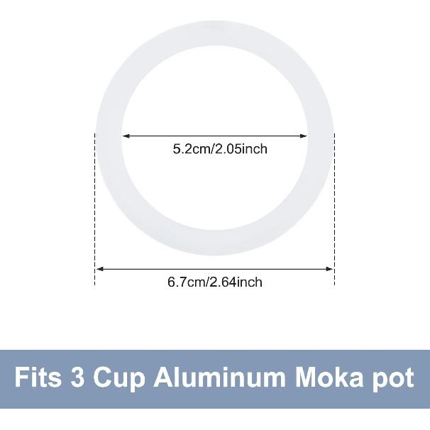 Sivaphe 3 Cup Moka Pot Replacement Infuser Parts for Aluminum Italian Stovetop Espresso Coffee Maker, 1 Filter and 3 Silicone Gasket Seals