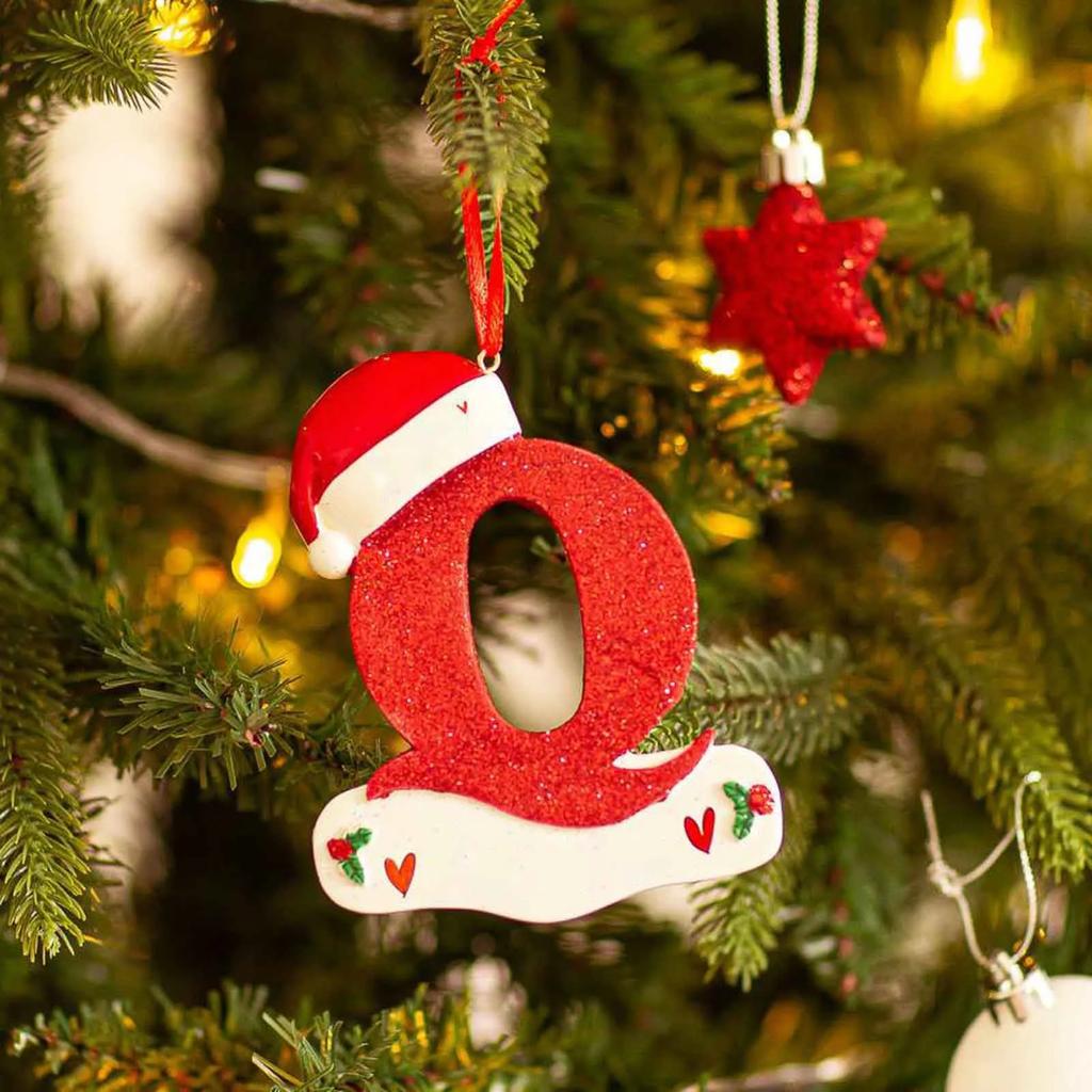 Christmas Tree Decoration Letter Pendant 26 Letters Home Holiday Acrylic Diy Pendant Xmas  New Year Decor Ornament Navidad
