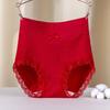 Lady Underpants High Waist Plus Slze Lace Trim Butt-covered Tummy Control Cotton Panties Seamless Comfort Daily Sport Briefs