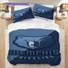 Memphis Grizzlies Blau Geist Stärke Dreiteiliges Set(1 Bettbezug + 2 Kissenbezüge, ohne Füllung)Weihnachts-Geburtstagsgeschenk Bettwäsche-Set