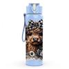 1PC Bear Deer Wildlife Forest Animal Print 750ml Color Plastic Sports Water Bottle Leakproof Flip Straw Lid Suitable for Sports Office Home Use