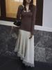 Lace Patchwork Irregular Skirt: Elegant Slimming Acetate Silk Satin for Women, Spring/Summer 2026