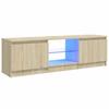 Vidaxl Szafka Pod Tv Z Oświetleniem Led, Dąb Sonoma, 120X30X35,5 Cm