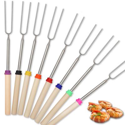 5/10/12pcs Adjustable Telescopic Barbecue Forks Metal Skewers Roasting Stick Suitable for Eating BBQ Dinner Dessert