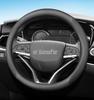 Premium Genuine Leather Steering Wheel Cover for Geely Models: Xingyue L, Boyue, Emgrand L, Xingrui, Binyue, Vision X3 - Ultra-Thin Grip Design.