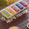Fruit Serving Tray Food Storage Box with 5 Compartments Large Capacity BPA Free Transparent Multipurpose Fruit Salad Box