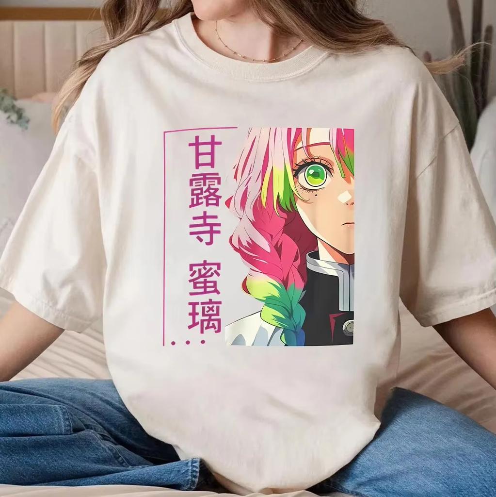 2026 New Demon Slayer Mitsuri Kanroji Love Hashira Graphic‑Print Unisex Crew‑Neck T‑Shirt, Anime Fan Gift Option T-shirt