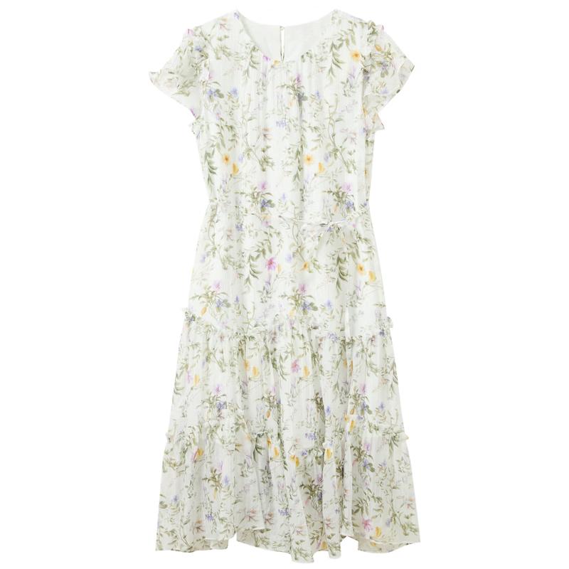 

Sancai Romantic Floral A-Line Short Sleeve Dress M