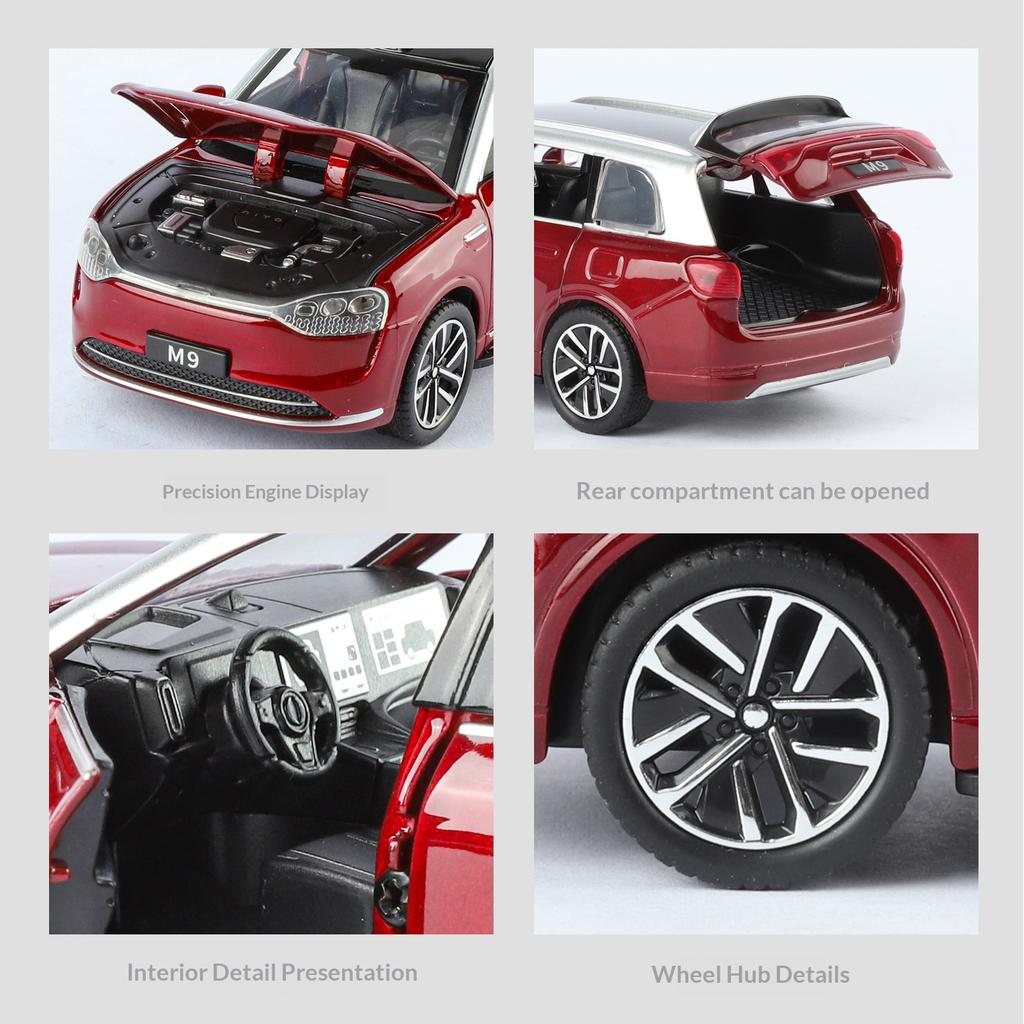1:32 Wenjie M9 New Energy Alloy Car Imitating Real Car Model Collection Ornaments Boy Toy Off-road Vehicle Gift