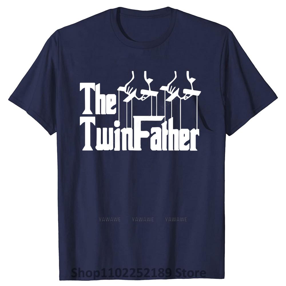 Funny Dad Of Twins Proud Father of Twins Classic T Shirts Summer Graphic Cotton Streetwear Short Sleeve Birthday Gifts Tshirt S