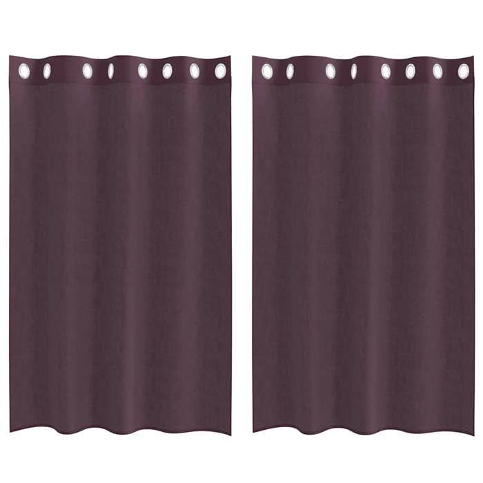 VidaXL Rideaux en voile avec œillets 2 pcs violet 140x175 cm, rideau en filet, rideau transparent, voile de fenêtre, 4102102