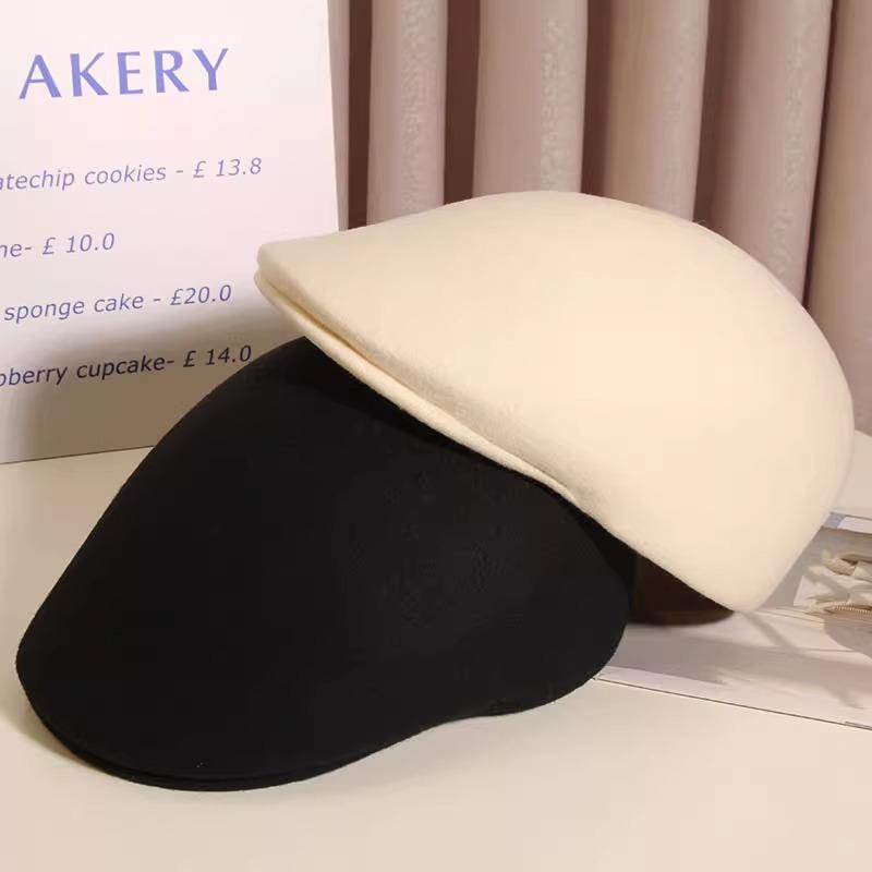 Forward Hat for Women In Autumn and Winter Woolen Big Head Circumference Showing Face Small Korean Version New Casual Versatile Fashionable Hat
