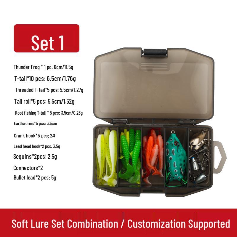 Zweifarbiges Weichköder-Köder-Set mit Bleikopfhaken - Grenzüberschreitendes Angelset