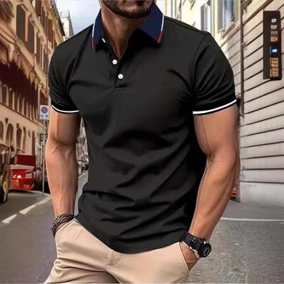 Men's Polo Shirt Summer Collar Clothes Work Clothes Collar Cultural Shirt Man Short Sleeve Tops