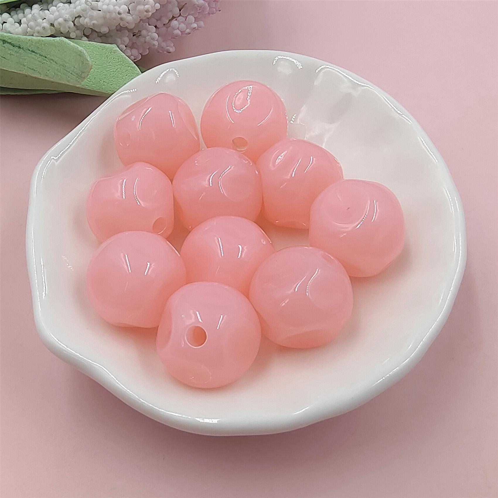 

Многогранник с отверстием, 10 шт./пакет, цвет макарон, свободные бусины, материалы для бисера, акрил, сделай сам, имитация нефрита, модные перламутровые ювелирные аксессуары розовый