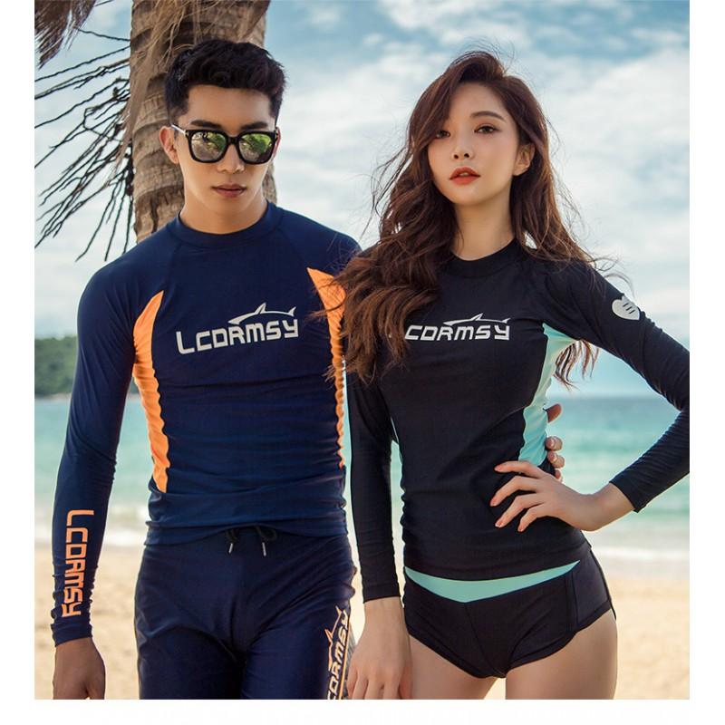 Unisex UV Protection Rash Guard Long Sleeve Swimwear Diving Snorkeling Surfing Water Sports Quick Dry Nylon