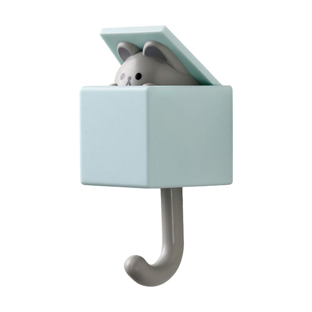 Cute Animal Hook Adhesive Coat Hook Wall Mount 3.3lb Bearing Capacity Key Hook for Clothes Scarf Hat Towel Bag