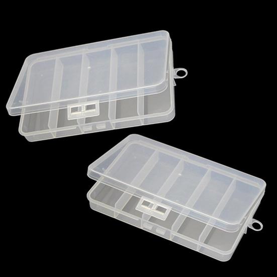Plastic Fishing Tackle Box Double Buckle Portable Wear Resistant Fishing Lure Box