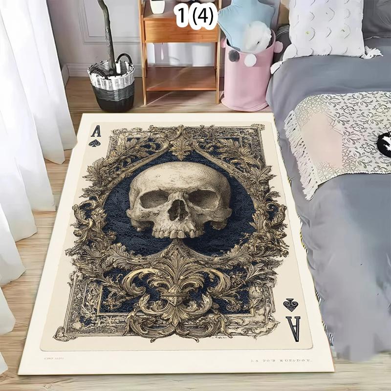 

1 Piece Home Livingroom Rug Poker Gothic Print Floor Mat Fatigue Anti Slip Foot Mat Carpet LivingRoom Bedroom GameRoom Home Rugs 40x60cm