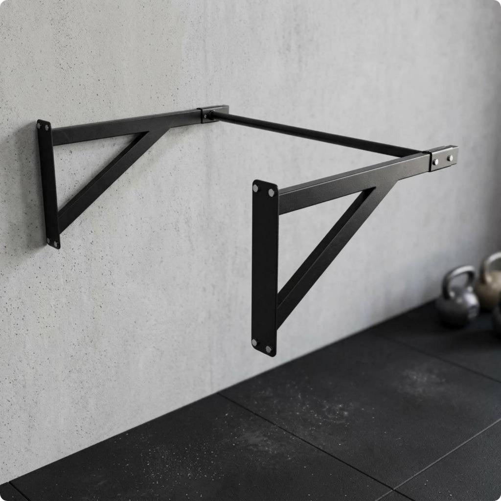 WallMounted Pullup Bar Triangular Support Arms Metal Welded Bracket Fitness Equipment for