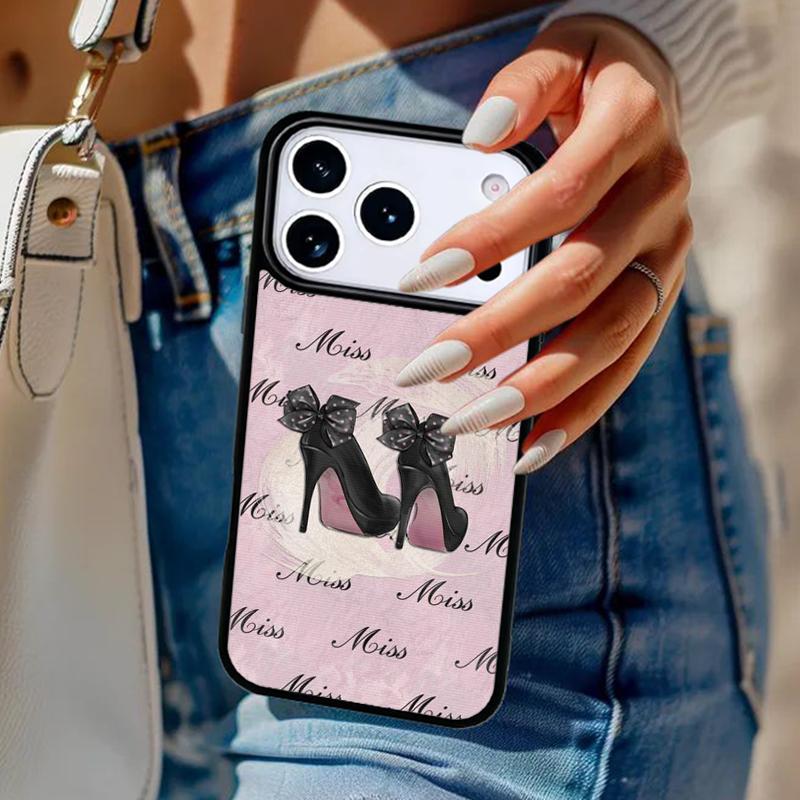 Fashion High heels Girl Flower Phone Case For iPhone 17 Air 14 15 13 12 Max Cover For Apple 14 15 16 16e 11 Pro Max Plus Coque