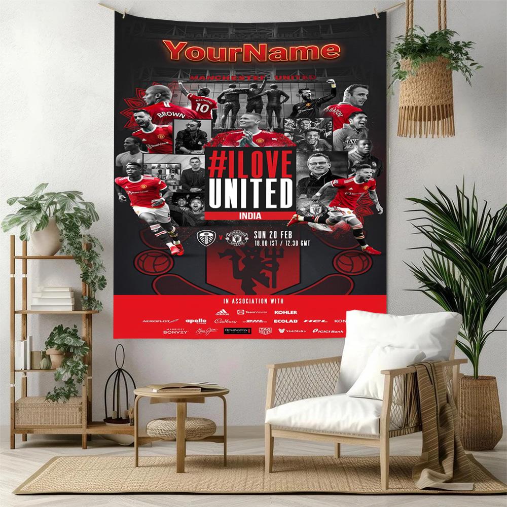 Manchester Custom Your Name Wall Decor Tapestry Art For Pet Memorial Birthdaywedding Party Backdrop Family Gift