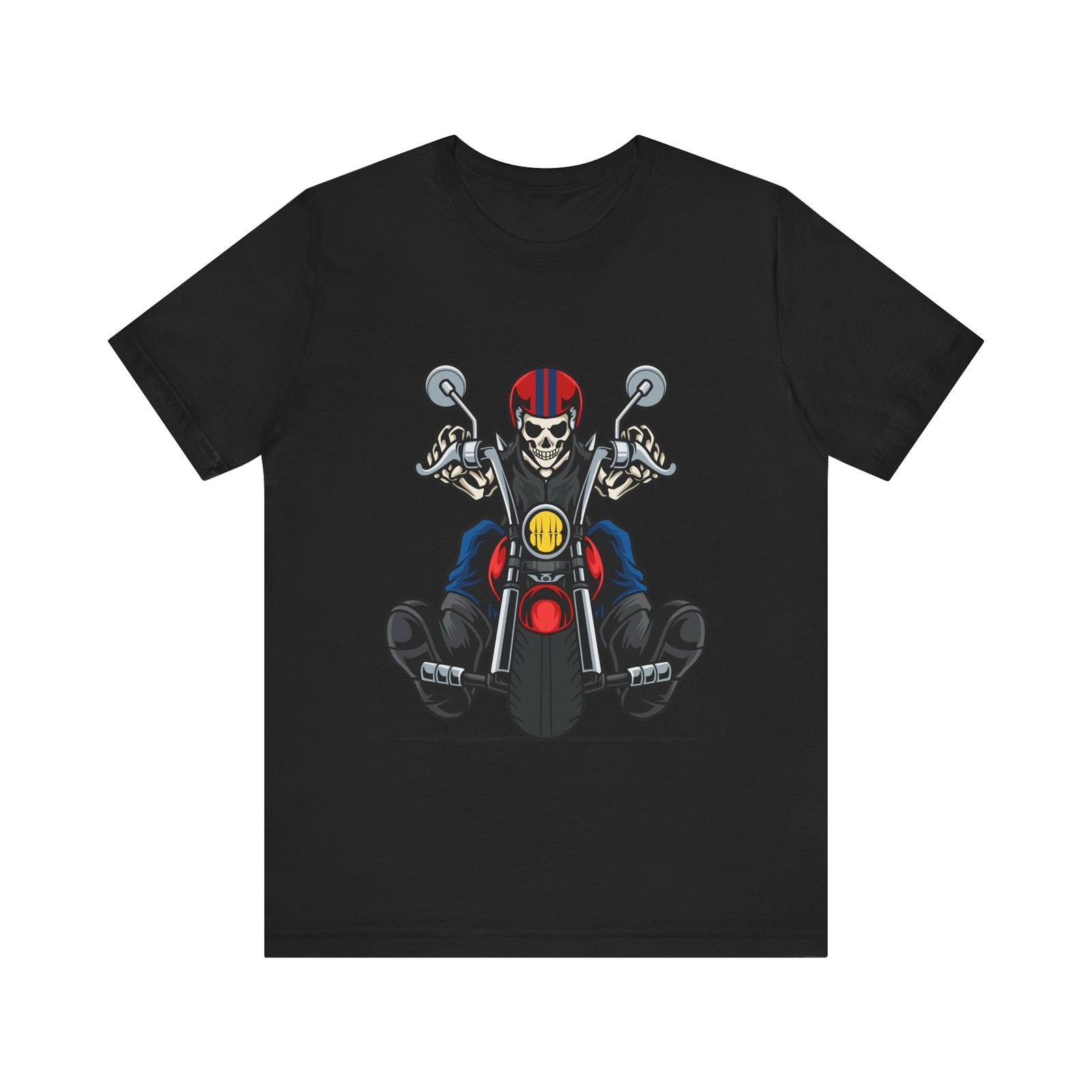 Skull Biker Tee, Cool Motorcycle Shirt, Unisex Graphic Tee, Rider Gift, Rebel S разноцветный