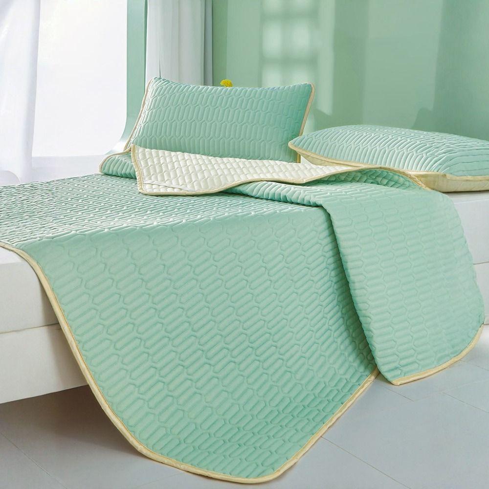 Quilted Cool Feeling Mattress Cover Anti-wrinkle Bedspread Simple Bed Sheet Cooling Pad  Bedroom