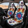 2D Flat Printing, 2pcs Car Seat Covers Front Seat, Decorative Car Seat Covers, Floral Colorful Symmetry Print, Easy Installation