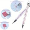 Rhinestones Gem Picking Picker Manicure Drill Pencil Silicone Head Tool Nail Art Dual Heads Acrylic Design Metal Dotting Wax Pen