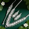 Fashionable and chic jewelry, stunning geometric necklace, bracelet, and earring set designed for female brides and wedding occasions