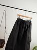 Artistic Japanese Quilted Winter Skirt - Casual Elastic Waist, Solid Color, Drawstring Half Skirt