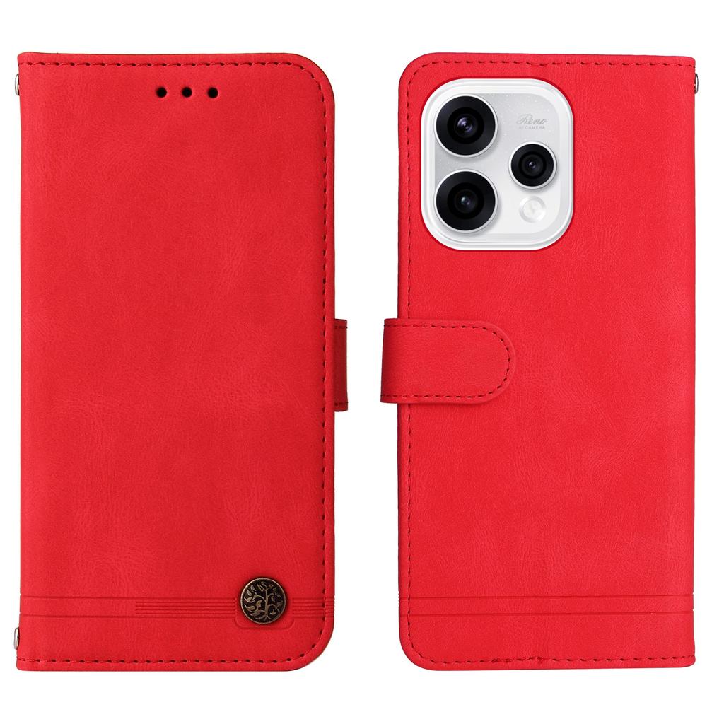 Para Oppo Reno15 5G (Global)/Reno15c 5G (porcelana) Fundas de Cuero Tipo Billetera Cubierta de Teléfono Táctil de Piel con Soporte y Correa