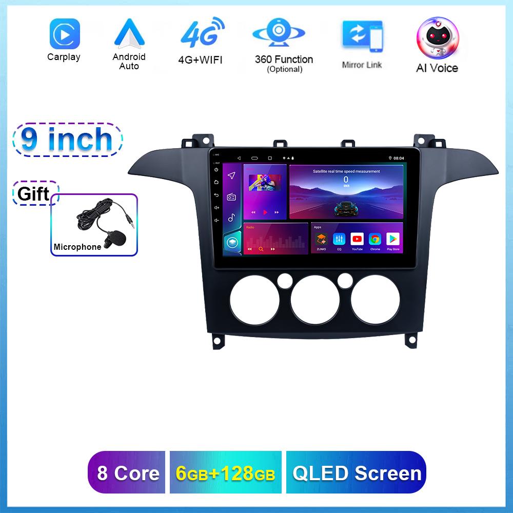 

REAKOSOUND для Ford S Max S-MAX 2007-2015 автомобильный радиоприемник мультимедийный видеоплеер GPS стерео Carplay Auto Android 8-core 6+128+mic+AI