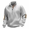American Style Jacquard Ribbed Stand Collar Western Cowboy Men's Long Sleeve Sports Hoodie