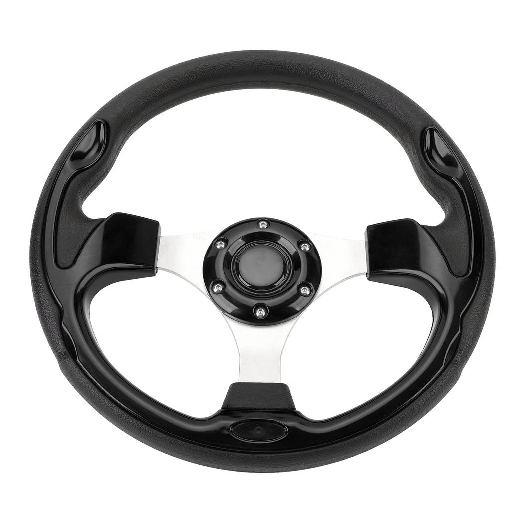 Steering Wheel Universal 13in Racing Style PU Aluminum Comfortable Grip 6 Hole Car Steering Wheel with Horn Button